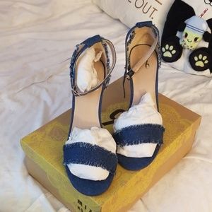 Denim heels